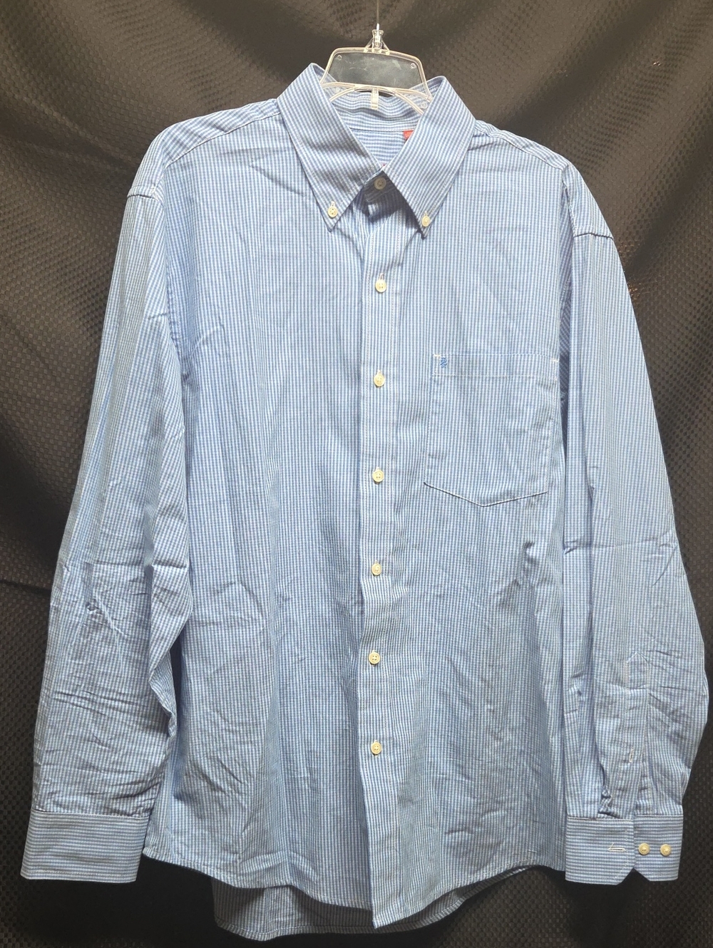 Izod Blue Micro-Stripe Button-Down Dress Shirt
